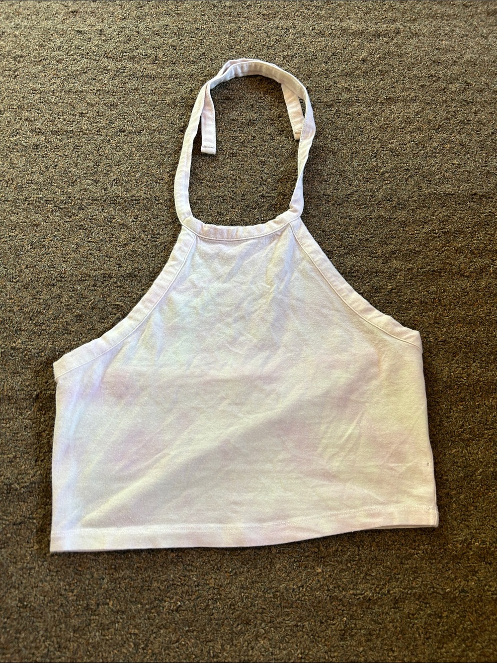 Women’s Halter Crop Top in Light pink/white